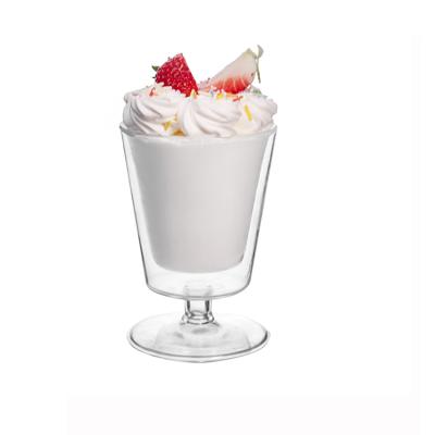 China Viable Wholesale Reusable Glass Cup Beverage Dessert Ice Cream Milkshake Cup for sale