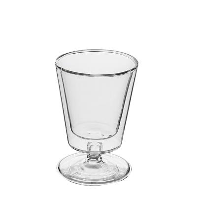 China Sustainable Unique Sundae Ice Glass Cup / Glass Iced Milk Shake Dessert Cups for sale