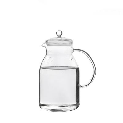 China Promotional Gift Sustainable Jar 1.3L Glass Jug With Lid/Beverage Jug Drinking Glass Water Jug For Home Use for sale