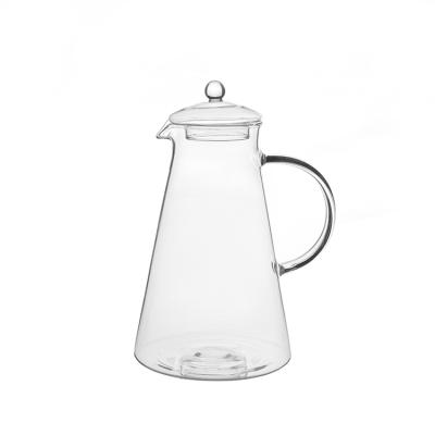 China High Quality Viable Borosilicate Cold Water Jug Glass Water Jug With Lid Cold Water Glass Jar for sale