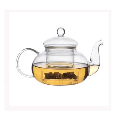 China WITH LID Hand Teapot Double Blown Heat Resistant Reusable Glass Borosilicate Glass for sale