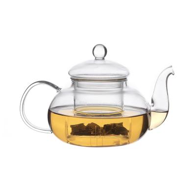 China Sustainable Glass Teapot With Removable Infuser Teapot Thermal Shock Resistant Borosilicate Glass for sale