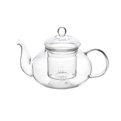 China Christmas Gift High Borosilicate Glass Water Kettles Personalized Glass Teapots Teapot With Strainer for sale