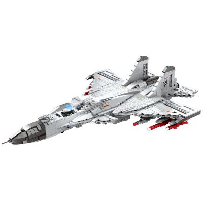 China Toy New Arrival JUHANG 88014 J-15 Series Girl's Toy Building Blocks Flying Shark 1066pcs Fighter Carrier Model Military Children for sale