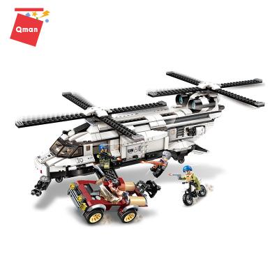 China Toy Hot New Qman Military Series NO.3208 Building Gunboat AIRCRAFT Model 648pcs Assemble Mini Building Block Brick Toys Gift For Girls for sale