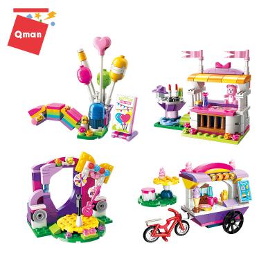 China Building Toy Hot Sale Qman Streetview Series NO.2018-11 Cherry Display Model 391PCS Assemble Building Block Brick Toys Gift For Girl for sale