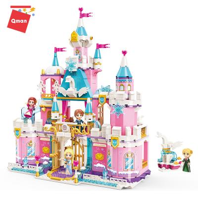 China Building Toy Qman Streetview Series NO.2616 Snowy Swan Castle 801pcs Assemble Mini Building Block Brick Toys Educational Gift For Girls for sale