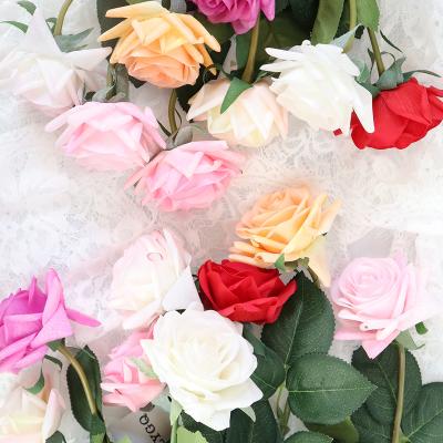 China MHONTILYQG Moisturing Rose Artificial Flower Branch Peony Wreath Bouquet Wedding Party Home Decor Flores Flower Simulation Real for sale