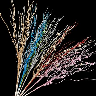 China DIY Decorating Artificial Christmas Tree Decoration Glitter Stem Branch Fake Flower for Home Christmas Ornaments New Year Party Decor Supplies for sale