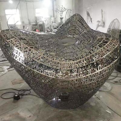 China People Art Stainless Steel Sculpture Lights, Outdoor Stainless Steel Metal Sculpture Floor Lamp for sale