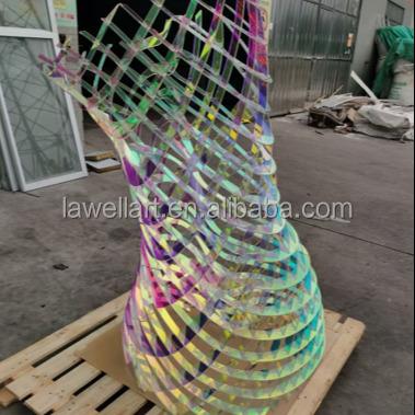 China Europe Best LAWELL China Factory Customized Large Floor Sculpture Abstract Large Acrylic Sculpture Artist for sale