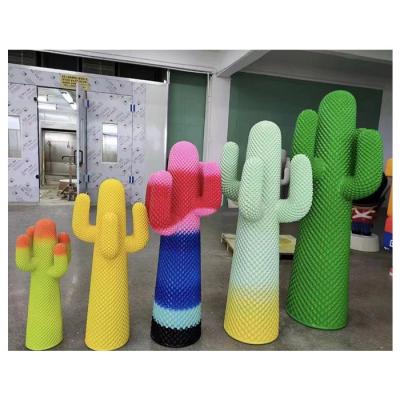 China LAWELL World Custom Large Outdoor Cactus Sculpture , Modern Metal Cactus Statue Sculpture for sale