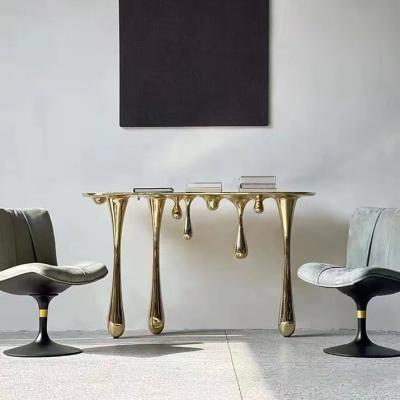 China Europe LAWELL Custom Metal Sculpting Table Hotel Lobby Sculpture Table Interior Decor for sale