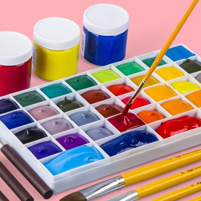 China Modern Factory Art Supplies White Square Shape Watercolor Paint Box Plastic Palette With Lid for sale