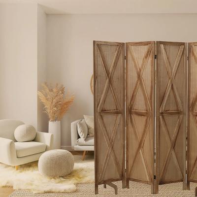 China Art Deco Brown Color Indoor Privacy Screen Room Divider Room Divider Panel Large For Indoor Privacy for sale