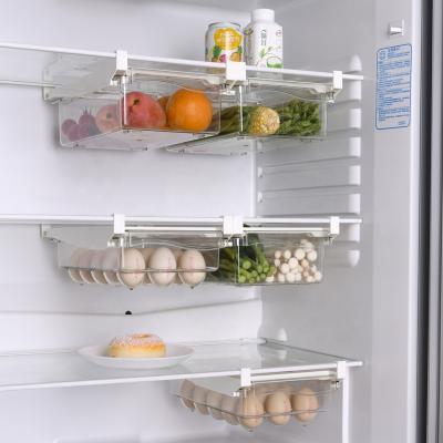 China Plastic Clear Pull-Out Drawer Hanging Type Storage Organizer Storage Bin For Fridge for sale