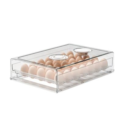 China Egg Storage Container China Manufacturer Stackable Clear Plastic Refrigerator Egg Trays Household Fresh Egg Storage Box for sale