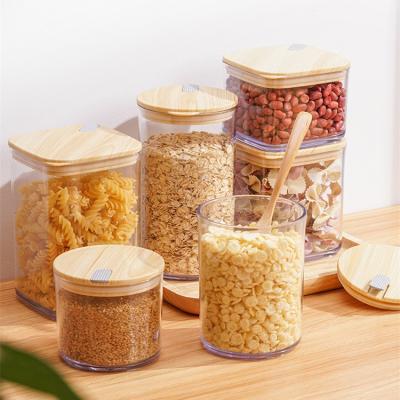 China 1 L Food Storage Airtight Container Containers Transparent Canister With Chic Airtight Lock Lid Plastic Food Storage Container for sale