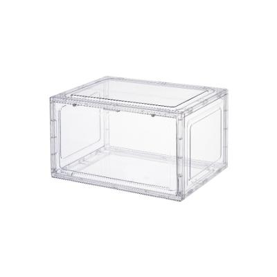 China Detachable Factory Directly Sell Stackable Clear Plastic Shoe Box Detachable Shoe Racks With Magnetic Door For Home for sale