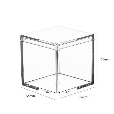 China Recyclable clear acrylic plastic square cube with acrylic cubes in lid 2x2x2 inch (5.5cm) small clear plastic storage boxes for storage for sale