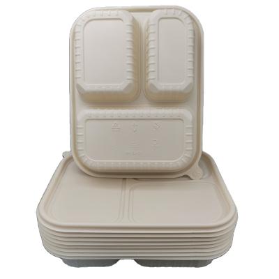 China Factory direct sale stocked three-piece portable disposable lunch box picnic food container for sale