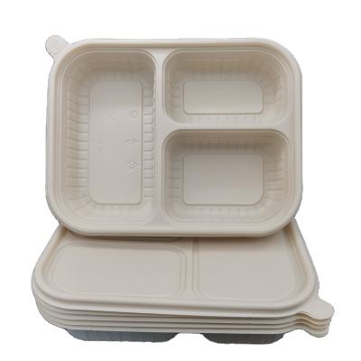 China Stocked Sale 1100ml Lunch Box Three Compartment Portable Bowl Student Lunch Box for sale