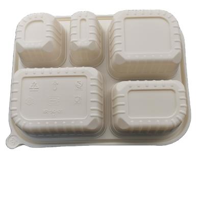 China Stored Portable Cornstarch Children's Lunch Box School Lunch Box With Cover Five-Compartment Lunch Box for sale