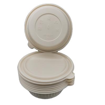 China CLASSIC Wholesale Disposable Plastic Cornstarch Bowl 800ml Soup Bowl With Cover Takeout Packing Lunch Box for sale