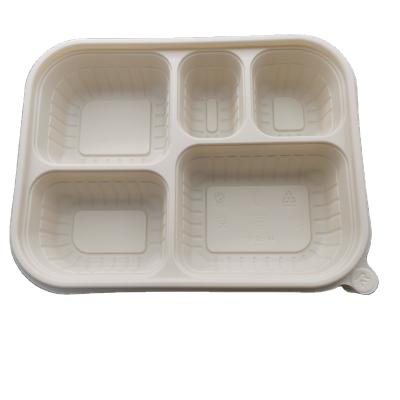 China Environmental Protection Portable Children's Cornstarch CLASSIC Bowl School Bowl With Cover Five-Compartment Bowl for sale