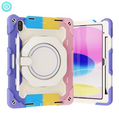 China Popular Rotatable Kickstand High Protective Shockproof Tablet Case For iPad 2022 10.9 10th With Screen Protector Pencil Holder for sale