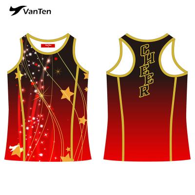 China from above & Custom Wear Dance Team Tees High School Practice Mens Tank Top Cheerleading Singlet for sale