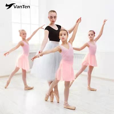 China Soft ballet skirt chiffon for girls children ballet wrap skirt dancer tights pink ballet skirt for sale