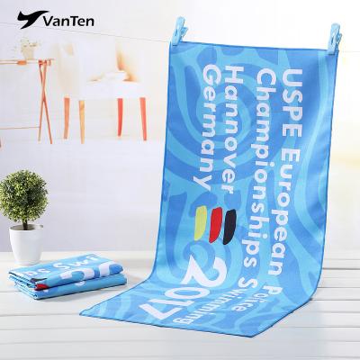 China Custom Compressed Personalized Music Dance Slogan Promotional Colorful Reactive Printed Towel for sale