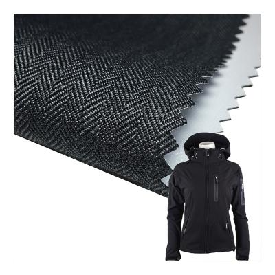 Cina 100% polyester 3 layer 75D high stretch fabric pongee bonded 3 in 1 tricot fabric for garment coat jacket in vendita