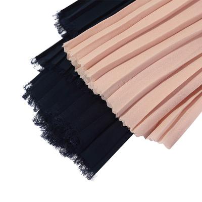 중국 customized pattern 100%polyester chiffon imitated silk pleat fabric for dress trouser hijib 판매용