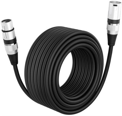 China Car 3Pin XLR Microphone Cable Male To Female Mic Black Audio Cable Flexible XLR High-Fidelity Cable OEM Low Noise OEM Low Noise for sale