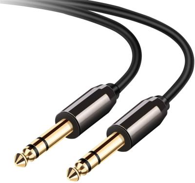 China Car Top Grade 6.35 TRS To TRS Cable Black Soft Metal PVC Ready To Ship 6.35mm Jack Male To Male Guitar Cable for sale