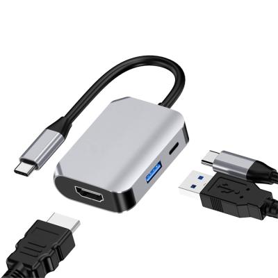 China Multiuse High Speed ​​3 in 1 USB Type C Hub to HDMI USB3.0 PD2.0 USB-C Multifunctional Converter Adapter for sale