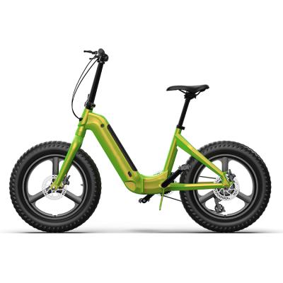 China Aluminum alloy 20 inch frame mounted small mini folding belt drive battery and rear 250w motor new electric bike e-bike with connection 3 speed for sale