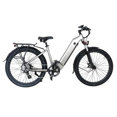 China Aluminum alloy 5000 mAh 26 inch 48V 52v 15Ah 21700 cells frame to integrate USA fat tire battery electric bike for sale electric bicycle 52v 750w for sale