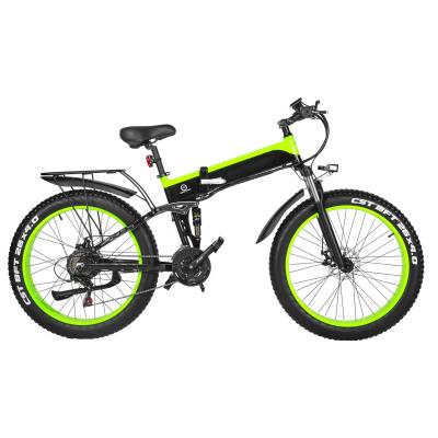 China standard free shipping shimano 21 speed full suspension folding electric bicycle e bike 48V 500W fat tire electric bike Europe warehouse for sale