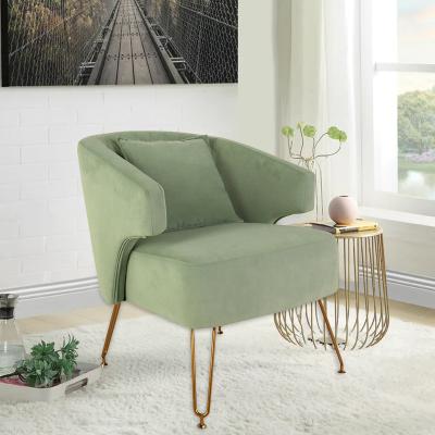 China Luxury Living Room Chair Living Room Accent Chairs de Chaise Nordic Modern Wholesale Metal Sofa Home Sets Velvet Furniture modern gold velvet for sale