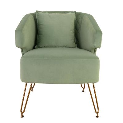 China Nordic Sofa Bed Living Room Upholstered Green Wing Back Armchair Velvet Accent Chair For Living Room for sale