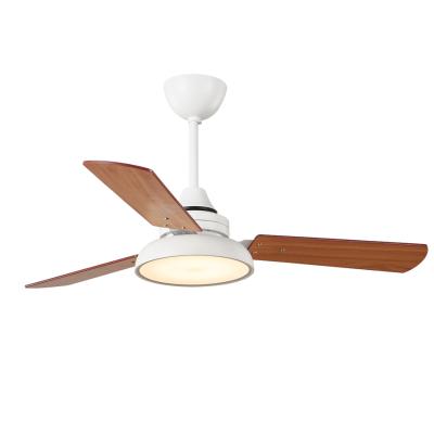 China With 220V42 Inch Wood Leaf AC 3 Inch Modern Energy Saving DC LED Remote Control Ceiling Fan With Light for sale