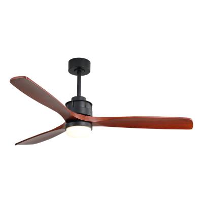 China 220V 60inch Solid Wood Lower Noise Decoration Led Ceiling Fans With Remote Control Ceiling Fan With Light for sale