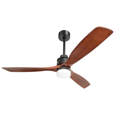 China 60 inch modern 3blade led ceiling fan ac motor ceiling fan with light solid wood ceiling fan with remote control for sale