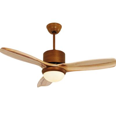 China 220 Volt DC Motor 24W Wood Walnut 3 Blade Convenient Modern Ceiling Fan With Led Light for sale