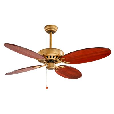 China High Quality Home Dresser Cherry Red Solid Wood Retro Brass Ceiling Fan Decoration Ceiling Fan for sale