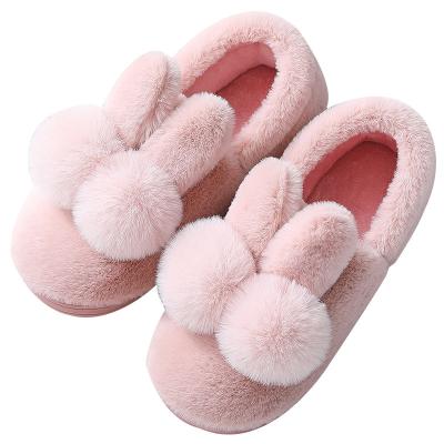 China Wholesale Cartoon Thermal Cute Rabbit Men's And Women's Couples Warm Non-slip Cotton Home Slippers for sale