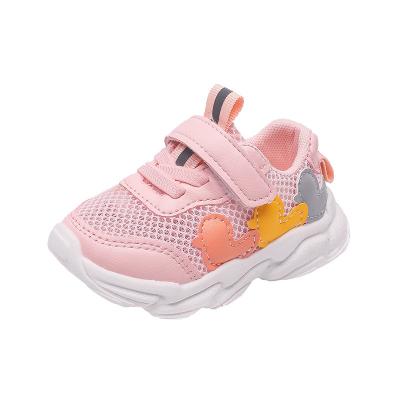 China Spring and Autumn Soft Soled Breathable Mesh Prewalker Baby Girl Boy Anti Kick Flat Sports Shoes for sale